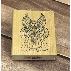 RARE JUST FOR FUN WOOD MOUNTED RUBBER STAMP OF AN ANGEL